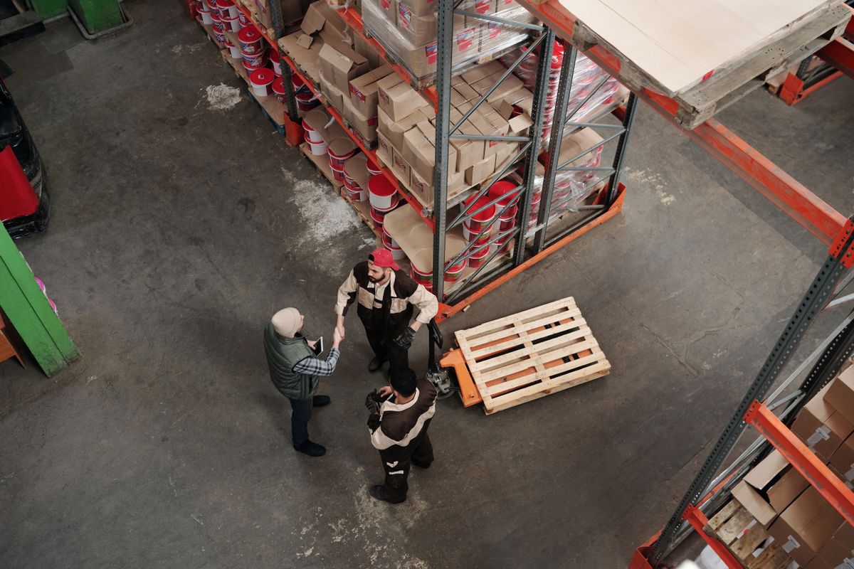 Organised warehouse racking