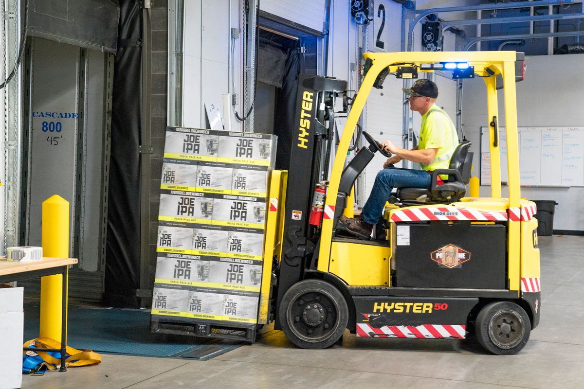 Warehouse staff working as a team